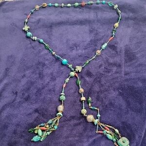 Handcrafted Lariat Beaded Necklace